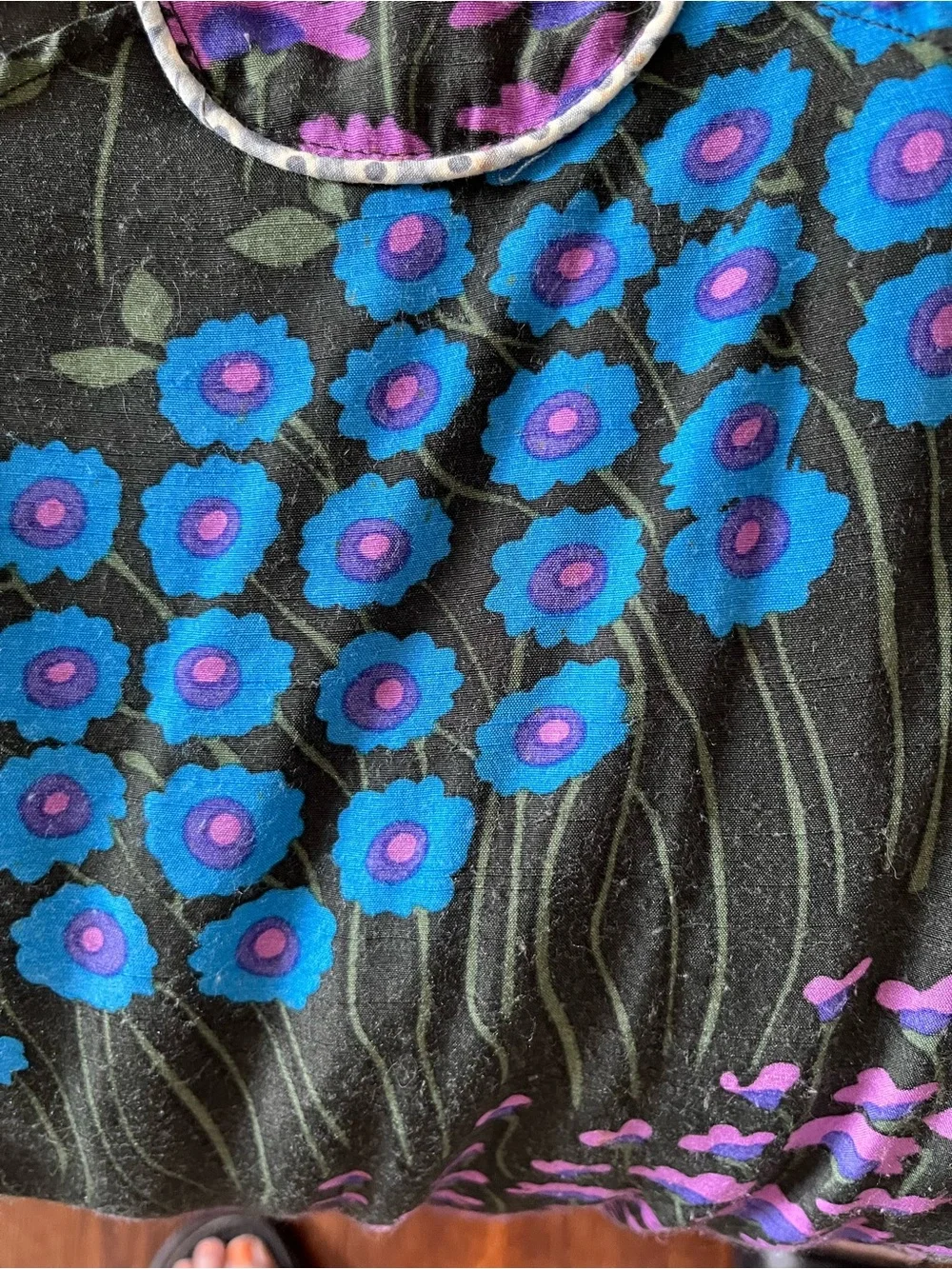 Free People Black Sleeveless Dress with Blue & Purple Accents